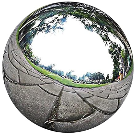 TTETTZ Edelstahlkugel, Edelstahl-Dekokugel, Gartenkugel, Spiegelkugel Dekokugel Aus Pflegeleichtem Edelstahl für Dauerhafte Als Dekorativer Mittelpunkt für Gartendeko Hausflur Bürobe, 12 cm