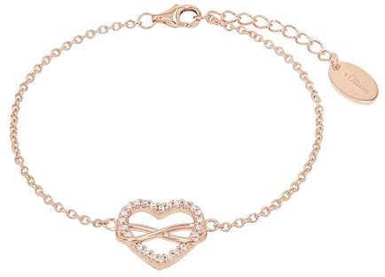 S.Oliver Herr Smycken – Armband I 925 Silver Med Hjärtan – Klassisk, Tidlös Och Elegant – Perfekt Presentídé