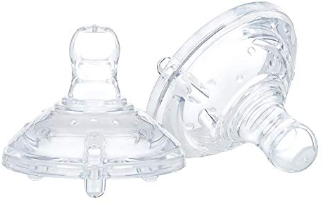 Nuby Medium Flow Anti-Colic Bottle Teats, Easy Latch, Soft Flex Silicone, Breast Like Teats, Pack of 2