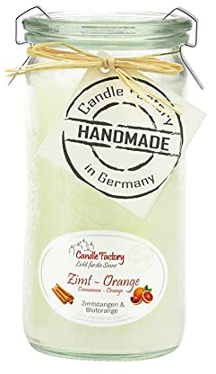 Candle Factory - Mini Jumbo Kerzen Windlicht Duft: Zimt - Orange 307-091