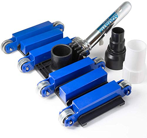Aquatix Pro Pool Vacuum Head with Wheels & Hose Adapter, 14 Professional Grade, Aluminium Handle, 12 Weighted Plates, Stainless Steel Balls, 5.7lbs Flex Swivel Swimming Pool Head with Bottom Brush