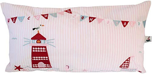 Hansekind Kissen mit Leuchtturm, rosa, 40 x 20 cm