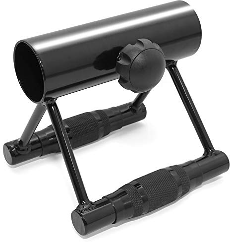 Yes4All R4JJ Deluxe T-Bar Radplattform – Full 360° svängbar och lätt att installera – passar 1 tum standard och 5 cm olympiska stänger, M. Gummihandtag