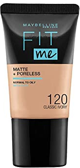 Maybelline Fit Me Matte + Poreless Foundation - 120 Classic Ivory - 18 ml