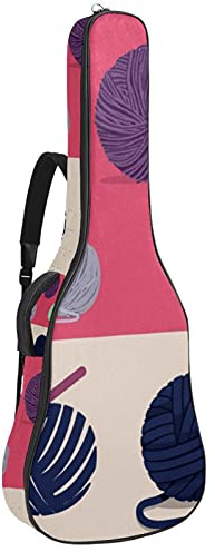 Wasserdichte Gitarrentasche mit Reißverschluss, weich, für Bassgitarre, Akustik- und klassische Folk-Gitarre, Haustier, Katze, Pink