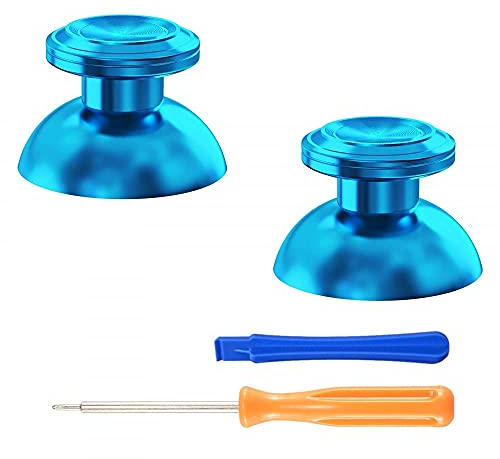 eXtremeRate Aluminium Thumbsticks für ps5 Controller, Custom Metall Analog Stick Buttons Joysticks Zubehör für ps4 Controller(Blau)-KEIN Controller