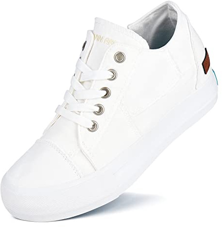 JENN ARDOR Wedge Sneakers for Women Canvas Casual Platform Shoes Fashion Hidden Wedges Lace Up Sneaker Non Slip Side Zipper