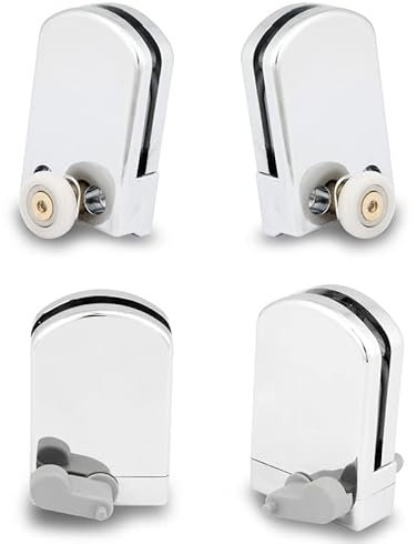 Shower Door Rollers 2 x top Rollers and 1 x Left and 1 x Right Bottom Guide/Runner Set Chrome