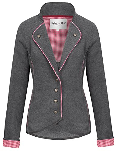 Hailys Damen Trachten Sweat-Blazer Lo44tti Oktoberfest KY-2111054Madl Grey L