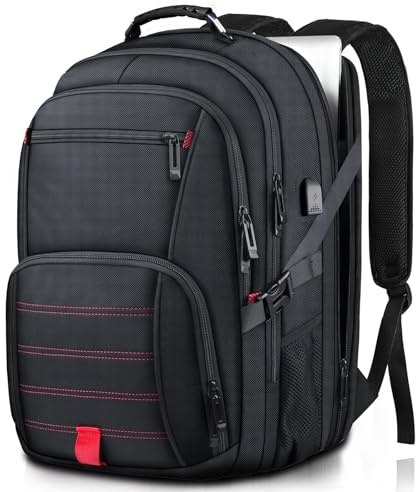 tazbuzo 50L Travel Backpack, Extra Large Backpack, Laptop Backpack for Men, big Backpack, Water Resistant TSA Approved Business Work College School Computer Bag with USB Port, Fits 17 Inch Laptops