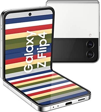 Samsung Galaxy Z Flip4 Bespoke Edition, Android Smartphone ohne Vertrag, 17,03 cm/6,7 Zoll Dynamic AMOLED Display, 3.700 mAh Akku, 256 GB/8GB RAM, Handy in Silver-White [Exklusiv bei Amazon]