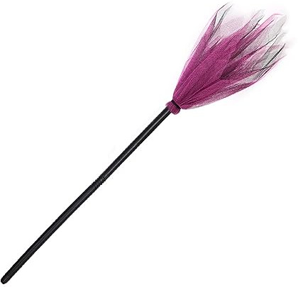 Lezevn Escobas de bruja de Halloween, escobas de bruja, accesorios de fiesta de Halloween, escobas de bruja para niños, juguetes para decoración de disfraces de cosplay (rosa intenso)