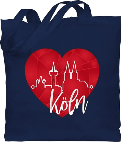 Shirtracer - Baumwolltasche - Karneval & Fasching - Taschen - Köln Herzschlag I Köln Skyline Herz