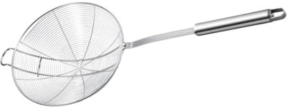 Ciieeo Colador De Acero Inoxidable Grande Con Gancho Cuchara Coladora De Cocina Para Fritos y Pasta Herramienta De Versátil