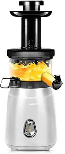 JINZBO Spremiagrumi, Spremiagrumi Lento Facile da Pulire, Spremiagrumi a Freddo con Funzione Inversa per Frutta e Verdura, con Spazzola e Ricette, Piccolo Regalo Gratuito
