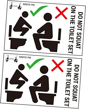 CAXUSD 2fogli Adesivi Murali Con Segnali Di Per Bagno Decorazioni Per Toilette Impermeabili e Facili Da Applicare Per Superfici Lisce Come Vetri e Porte