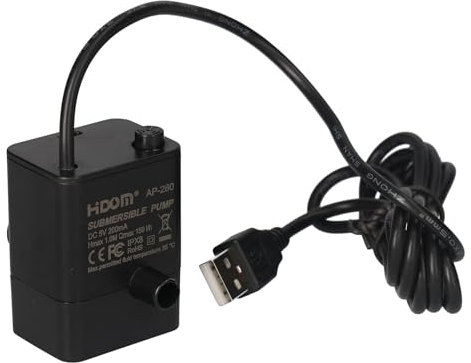 Submersible USB Powered 150l/h Ultra Quiet Mini Water Pump for Indoor & Outdoor Water Feature Fountain Compact Hydroponics Pump