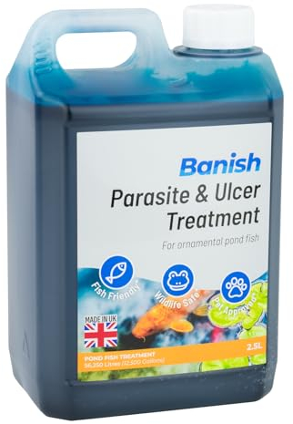 Pisces Banish Parasite Ulcer & Whitespot Pond Fish Treatment 2.5L Koi Water Disease
