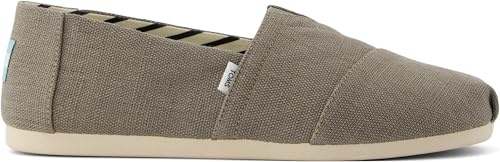 TOMS Alpargata klassiska espadriller för herrar, Heritage Vetiver grå canvas, 44.5 EU
