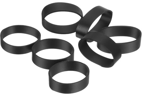 sourcing map 50Pcs Silicone Rubber Bands, 12x5mm Rubber Bands Rings Cable Ties Strong Elastic Bands Non-Slip for Cord Wrapping Bag Wraps, Black
