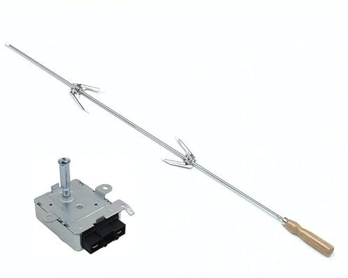 SPIEDO 60 CON CM 2 FORCHETTE RITAGLIABILE SU MISURA + MOTORE DA 6 WATT PER GIRARROSTO - BARBECUE - CAMINO