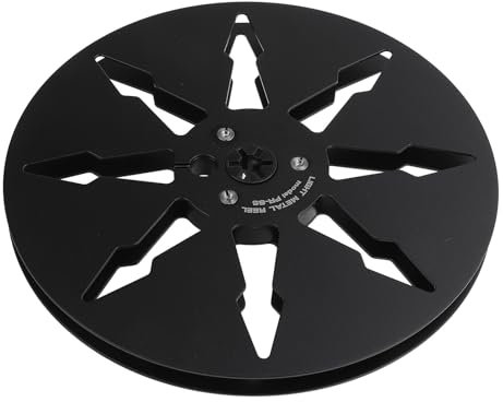 Carrete de Cinta Vacío de 1/4, Carrete de Cinta de Sonido Vacío de Aleación de Aluminio para Transparente (BLACK)