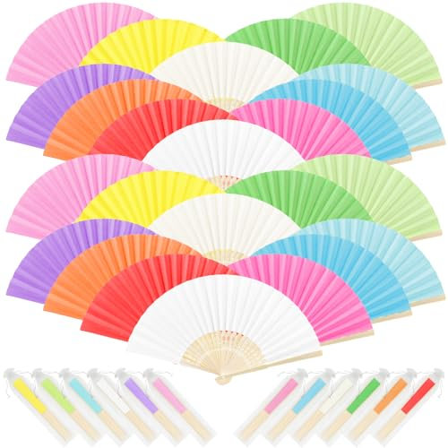 iZoeL 24 Pezzi Ventagli Pieghevoli Macaron Ventaglio Matrimonio Ventaglio Carta Pieghevole Ventaglio Tascabile Ventaglio Danza, Bomboniere Matrimonio Decorazioni Matrimonio Accessori