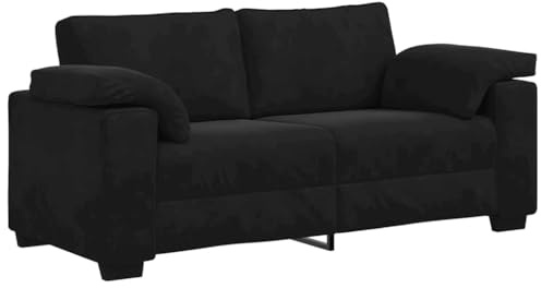 vidaXL Zweisitzer-Sofa Schwarz 180x77x82 cm Samt
