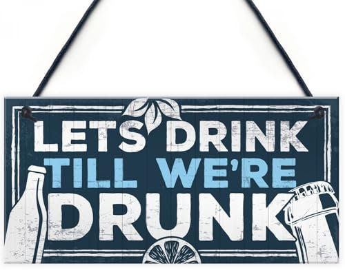 Signs Plaques Novelty Home Bar Signs Funny Friendship Alcohol Gift Quirky House Decor