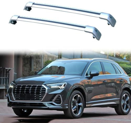 GWENP Auto Barre Portatutto per A-UDI Q3 [F3] 5-Door SUV 2019-2022, Portapacchi Barre Tetto Barre sul Tetto Alluminio Serratura Antifurto,Silver