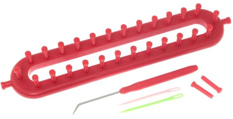 RLECS Handgefertigte Strickmaschine aus Wolle, rechteckige Strickmaschine für Kinder mit Haken und Nadeln, Schal, Mütze, Stricken, Artefakte, handgefertigter DIY-Pullover, faules Werkzeug