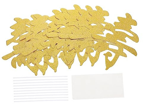 ABOOFAN 50pcs Birthday Cake Decorations Paper Photo Cake Toppers Diy Dessert Topper for Birthday Wedding Shower