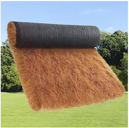 UV Resistant Synthetic Thatch Roofing Roll,Artificial Tiki Hut Grass Roof,Artificial Thatch Roll for Tiki Huts Faux Thatch Roofing Duck Blind Patio Decor Poolside Landscaping(Size:0.5*20m(1.6*65.6ft))