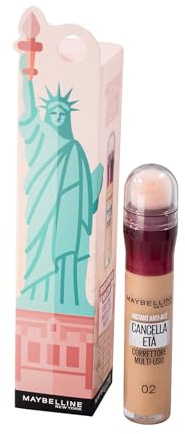 Maybelline New York Corrector de Ojeras Instant Age Rewind 02 Nude Regalo Navidad Borrador Efecto Antienvejecimiento para Bolsas e Imperfecciones Fórmula con Bayas de Goji y Haloxyl