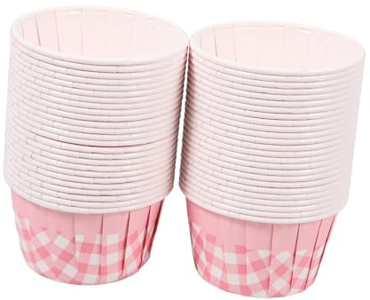 HEALSOPTHY 50 pièces Caissettes à Cupcakes Papier Rose à Haute Température pour Mariages Anniversaires et Fêtes Résistantes et Antiadhésives pour Gâteaux et Pâtisseries