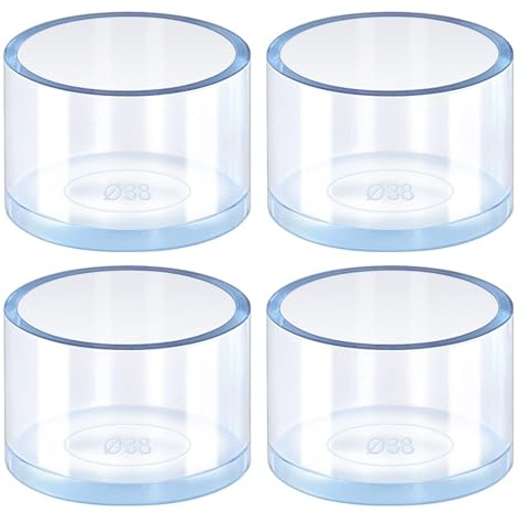 4 Pcs Clear Castor Cup 38mm Heavy Duty Caster Cups Chair Leg Floor Carpet Protectors Covers Non Slip Round Caster Cups Furniture Feet Caps Reduce Noise and Scratches Protecting Floors and Carpets