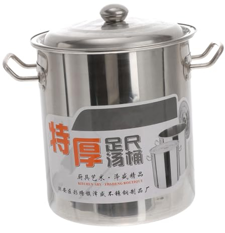 TOBBOMEY Olla de Acero Inoxidable con Tapa Cacerola Grande Multiusos con Asas Ergonómicas para Sopa y Arroz Resistente y Fácil de Limpiar para Hogar y Profesionales