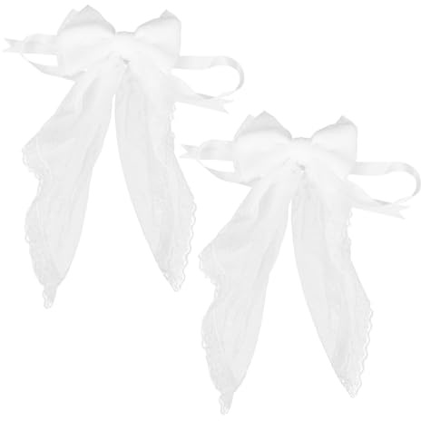 Toyvian 2 Piezas Alzapaños de Cortina Blancos de Encaje con Lazo de Accesorios para Bodas y Decoración del Hogar para Cortinas Finas y Transparentes Sujetadores Resistentes y Decorativos