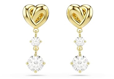 Swarovski Lifelong Kollektion, Rundschliff, Herz, Weiß, Goldfarben beschichtet