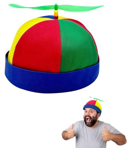 ZenithAura Propeller Hut Hubschrauber Hut Mit Propeller Regenbogen Windrad Lustige Verrückte Hüte Für Erwachsene Und