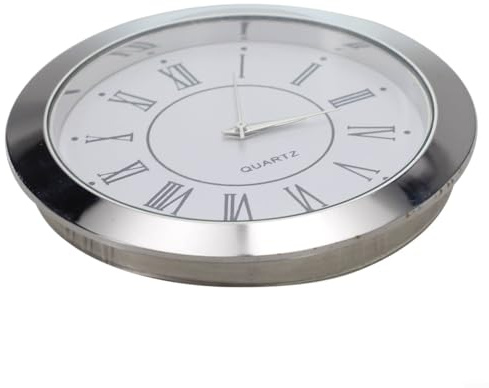 Mini horloge à quartz 55 mm pour création d'horloge DIY avec lunette élégante et chiffres (argent romain)