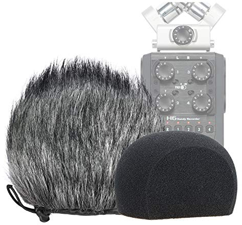 H6 Antiviento - Espuma & Furry Interior/Exterior Parabrisas Muff, Filtro Pop/Parabrisas Protector para Grabadora Zoom H6(2 PCS) por YOUSHARES