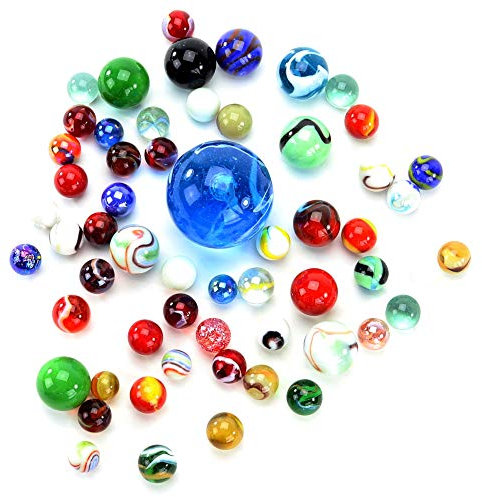 PhiLuMo Bunte Glasmurmeln/Murmeln. GroÃŸe & kleine Murmeln in vielen Farben - 500 g