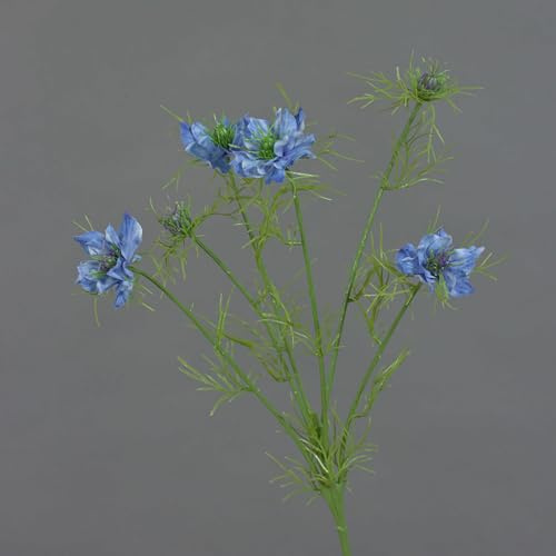artplants.de Kunstblume Schwarzkümmel SEVIN, blau, 65cm, Ø 6cm | Künstliche Blume