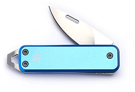 Whitby Pocket Knife, 1.75 Survival Stainless Steel Folding Knives UK Legal Sprint Lagoon Blue Finish, Stylish High Performance, Non Locking EDC Blade, Portable for Camping Hiking