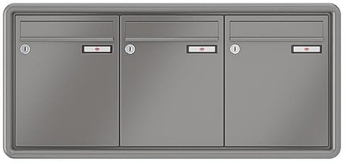 RENZ / RS3000 / 3er Unterputz-Briefkastenanlage Einbau-Briefkasten/RAL-Farbe 9007 Volumen 8 L/Dein-Briefkasten.de