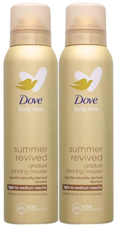 Dove Body Love Summer Revived Medium Dark Selbstbräunende Bodymousse, für mittlere bis dunkel gebräunte Haut - 6 x 150 ml - Vorteilspack