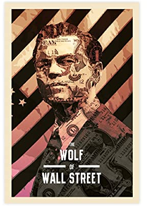 Filmposter The Wolf of Wall Street 36, Leinwand, Schlafzimmer, Dekoration, Sport, Landschaft, Büro, Raumdekoration, Geschenk, 40 x 60 cm, ohne Rahmen: