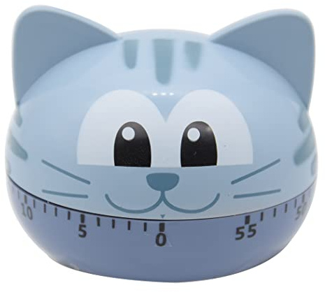 Hoshen Mechanischer Timer für die Küche, zum Kochen, Lernen, Manager, manueller Timer, Cartoon-Tierform, Katze