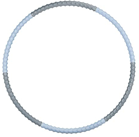 Relaxdays Hula Hoop Reifen, 95 cm Ø, Fitnessreifen für Erwachsene, Massagenoppen, zum Abnehmen, Bauchtraining, blau/grau